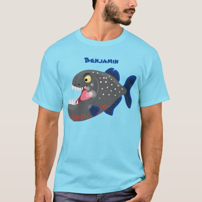 Camiseta Imagem de uma piranha engraçada e famosa (Frente)