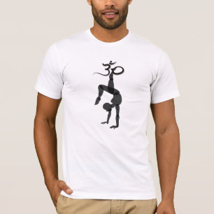 Camiseta Imagem de yoga de mão preta com símbolo om