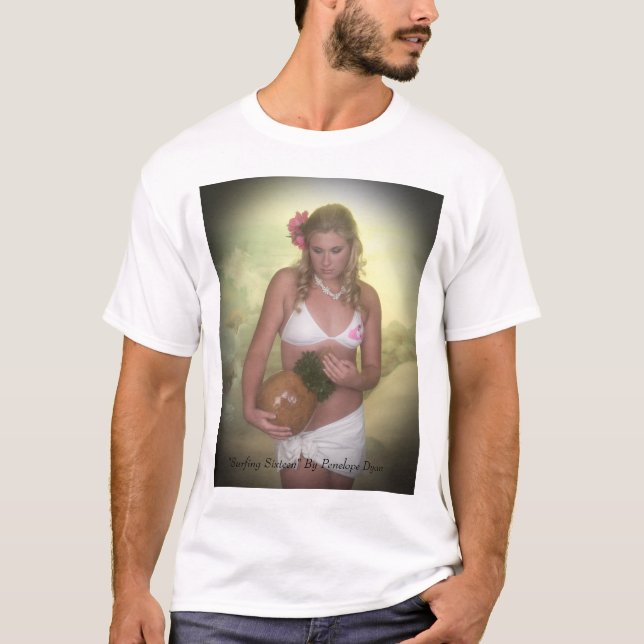 Camiseta imagem dezesseis surfando, "surfando dezesseis" (Frente)