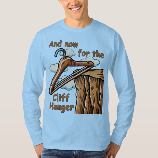 Camiseta Imagem Divertida de Cliff Hanger com Jogo de Palav (Frente)