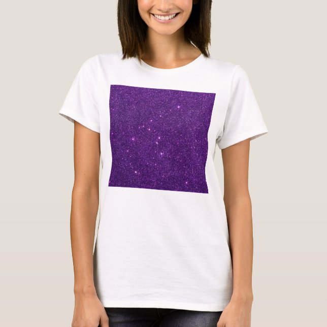 Camiseta Imagem do brilho roxo brilhante (Frente)
