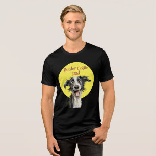 Camiseta Imagem do Cachorro Pai Collie da Borda Engraçada