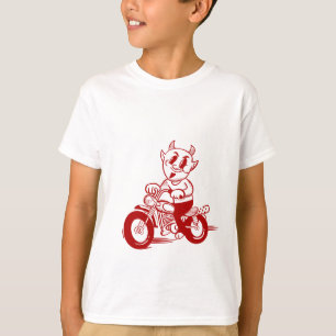 Camiseta Imagem do Cartoon Red Bike Rider Adorable