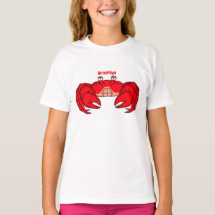 Camiseta Imagem do desenho animado de caranguejo vermelho-b