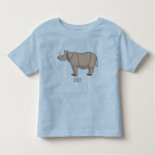 Camiseta Imagem do desenho animado de Javan rhinoceros