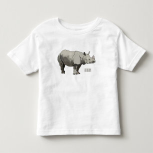 Camiseta Imagem do desenho animado de Javan rhinoceros