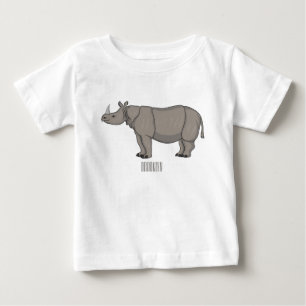 Camiseta Imagem do desenho animado de Javan rhinoceros