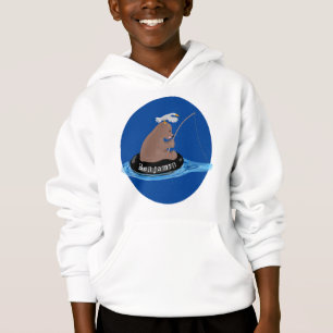 Camiseta Imagem do desenho animado de pesca de filhotes de 