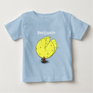 Camiseta Imagem do desenho animado de queijo e rato