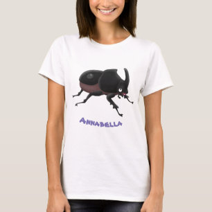 Camiseta Imagem do desenho animado do besouro da rinoceront