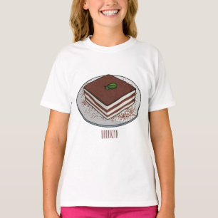 Camiseta Imagem do desenho do bolo Tiramisu
