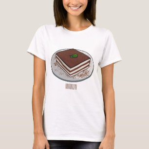 Camiseta Imagem do desenho do bolo Tiramisu