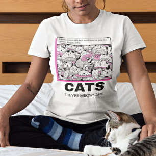 Camiseta Imagem do Estilo de Livro da Cotação de Gato Engra