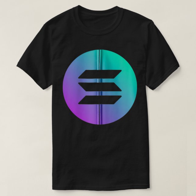 Camiseta Imagem do logotipo Solana SOL Cryptocurrency Emble (Frente do Design)