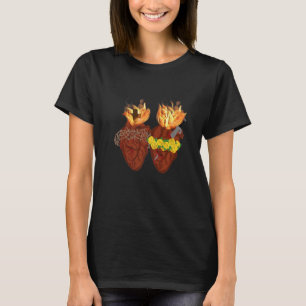 Camiseta Imagem do Sagrado Coração e do Imaculado Coração d