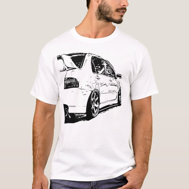 Camiseta Imagem do vetor da evolução de Mitsubishi (Frente)