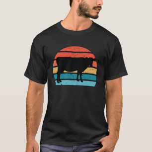Camiseta Imagem em Silhueta de Animal de Fazenda Vaca em um