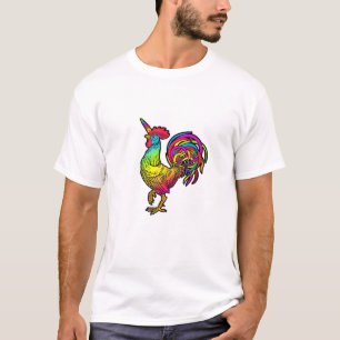 Camiseta Imagem engraçada de animal Galo Unicórnio Frango A