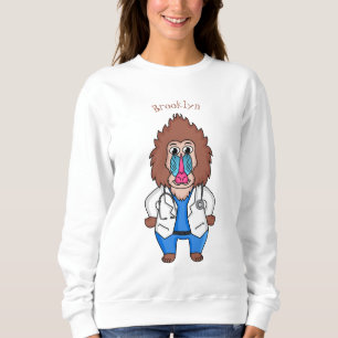 Camiseta Imagem engraçada de cartoon do mandril doutor