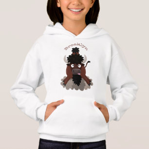 Camiseta Imagem engraçada de desenho animado de bisonte de