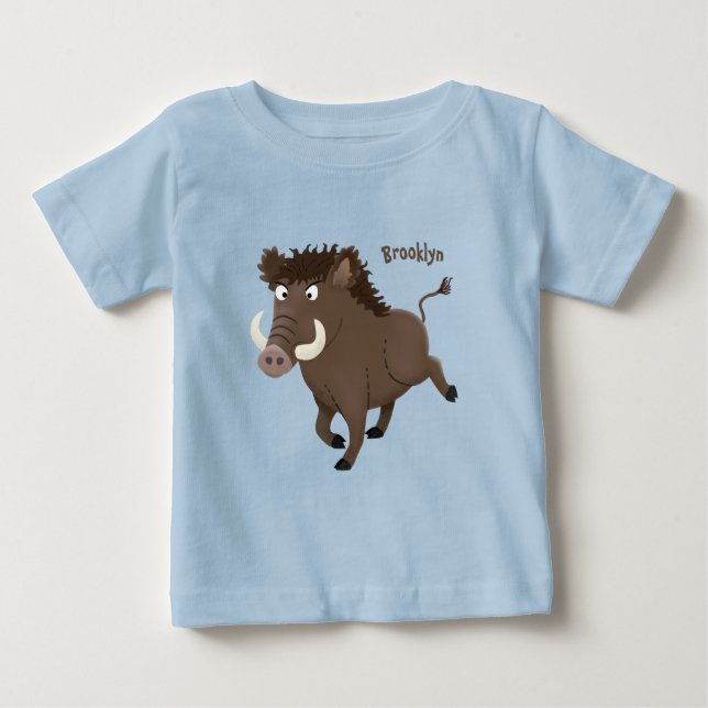Camiseta Imagem engraçada de desenho animado de javalis (Frente)