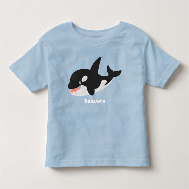 Camiseta Imagem engraçada de desenho animado de orca (Frente)