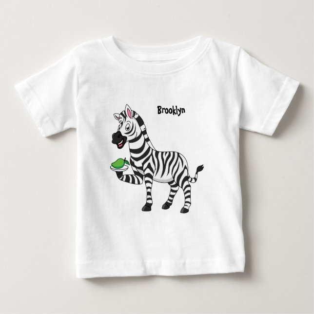 Camiseta Imagem engraçada de desenho animado zebra (Frente)