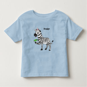 Camiseta Imagem engraçada de desenho animado zebra