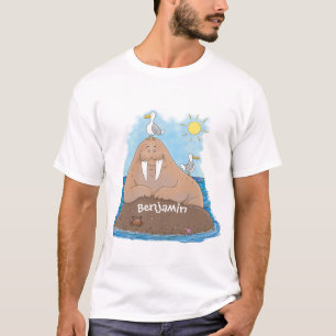 Camiseta Imagem engraçada de desenhos animados de Walrus