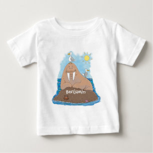 Camiseta Imagem engraçada de desenhos animados de Walrus