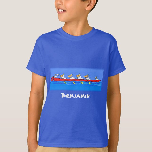 Camiseta Imagem engraçada de desenhos animados pelicanos (Frente)