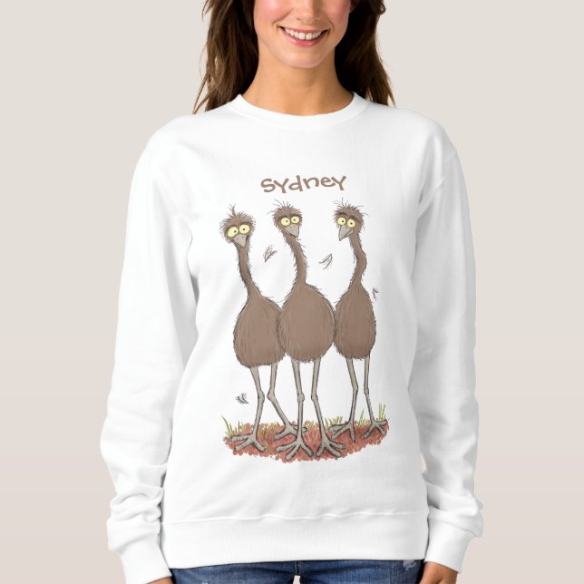 Camiseta Imagem engraçada do desenho animado emu australian (Frente)