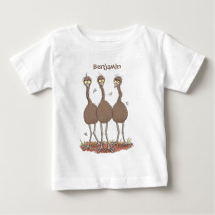 Camiseta Imagem engraçada do desenho animado emu trio aust