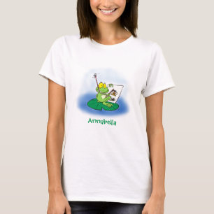 Camiseta Imagem engraçada e engraçada do desenho do sapo ve