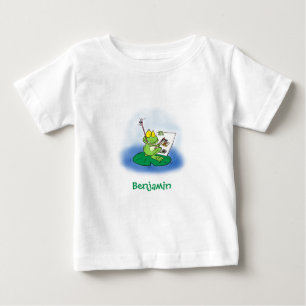 Camiseta Imagem engraçada e engraçada do desenho do sapo ve