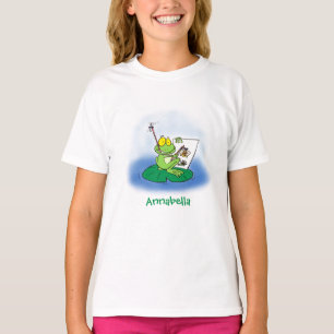 Camiseta Imagem engraçada e engraçada do desenho do sapo ve
