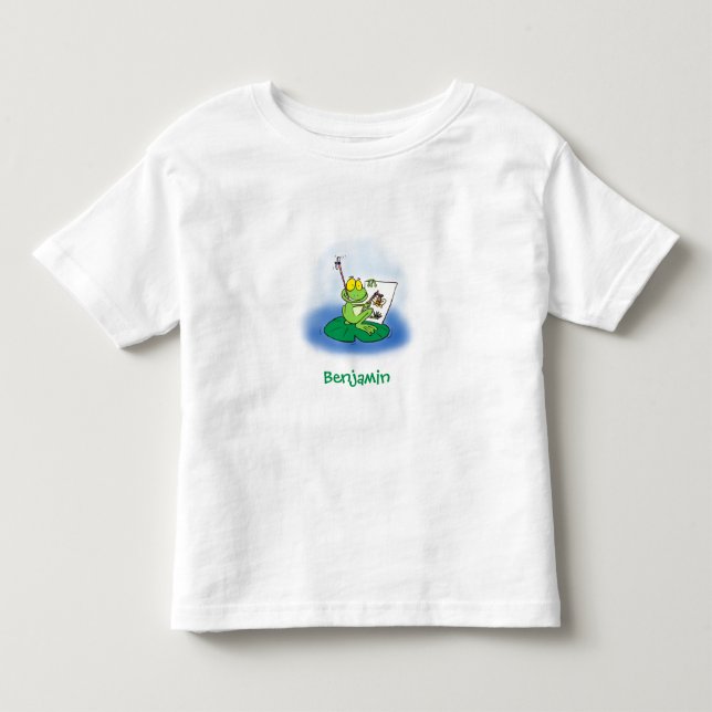 Camiseta Imagem engraçada e engraçada do desenho do sapo ve (Frente)
