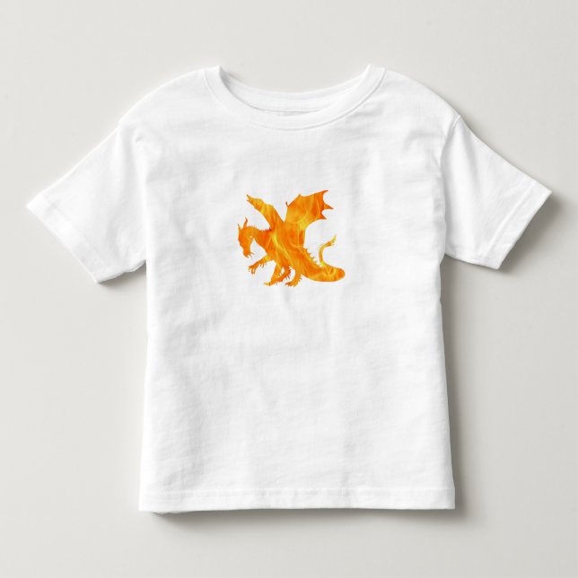 Camiseta Imagem estilizada do dragão na chama (Frente)