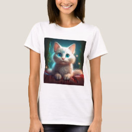 Camiseta Imagem Fantástica De Um Jovem Gato Albino