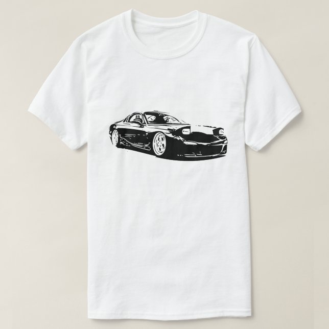 Camiseta Imagem giratória do vetor de Mazda RX7 (Frente do Design)
