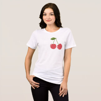 Camiseta imagem gráfica de desenho animado de cereja