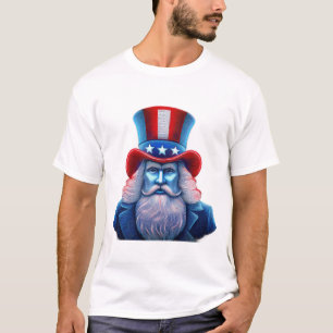 Camiseta Imagem Holográfica Patriótica Do Tio Sam