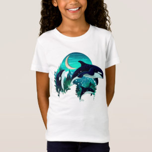 Camiseta Imagem Legal da Natureza Azul das Baleias Assassin
