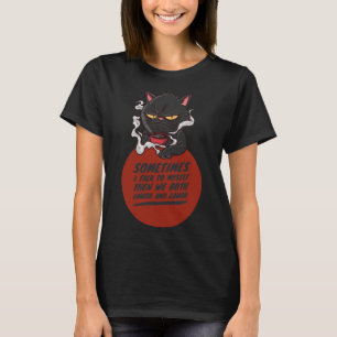 Camiseta Imagem maldita de gato Às vezes eu me falo que min