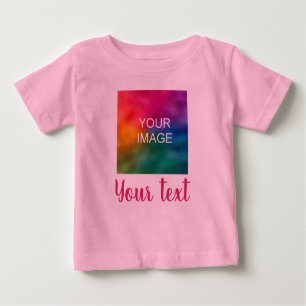 Camiseta Imagem personalizável e Modelo cor-de-rosa de text