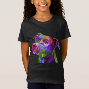 Camiseta Imagem Pop de Arte Americana Pitbull Terrier para