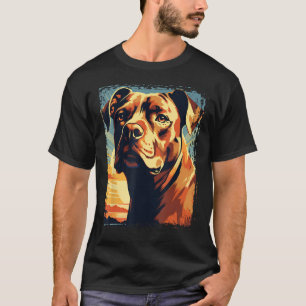 Camiseta Imagem Pop de Arte Americana Pitbull Terrier para