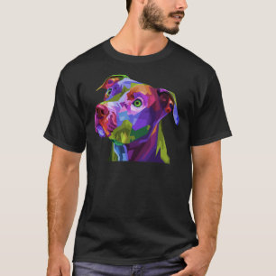 Camiseta Imagem Pop de Arte Americana Pitbull Terrier para