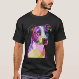 Camiseta Imagem Pop de Arte Americana Pitbull Terrier Para