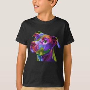 Camiseta Imagem Pop de Arte Americana Pitbull Terrier para